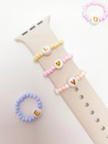 [LOVED] Stretchy Beaded Watch Band Charms Compitable with Apple Watch 38/40/41/42/44/45/49mm, Cute Beads Decorative Rings Loops Watch Assceeories for iWatch Series 8/7/6/5/4/3/2/1 (Band Not Included)