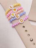 [LOVED] Stretchy Beaded Watch Band Charms Compitable with Apple Watch 38/40/41/42/44/45/49mm, Cute Beads Decorative Rings Loops Watch Assceeories for iWatch Series 8/7/6/5/4/3/2/1 (Band Not Included)